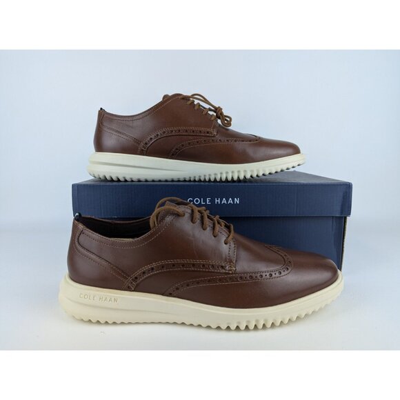 Cole Haan Grand+ Wingtip Leather Oxford British Tan Dress Shoe Men\'s Size 10 NIB main image 3